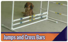 dog agility jumps and cross bars