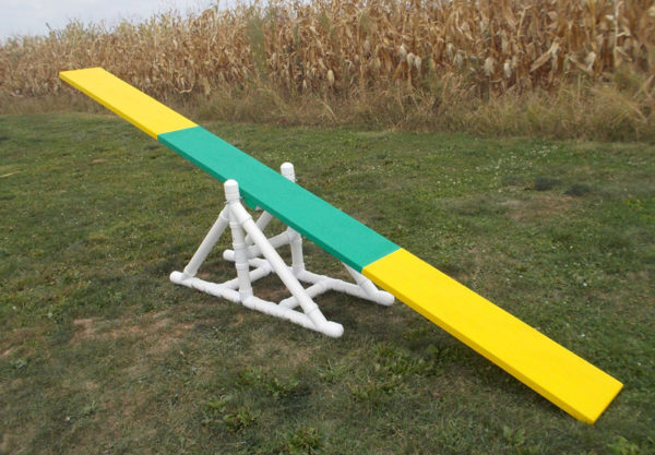 12-foot agility teeter, adjustable base